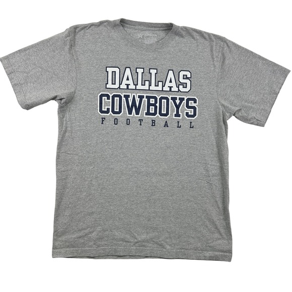 Dallas Cowboys Shirt Mens Large Gray Authentic Football NFL Team Logo Tee - Picture 1 of 9